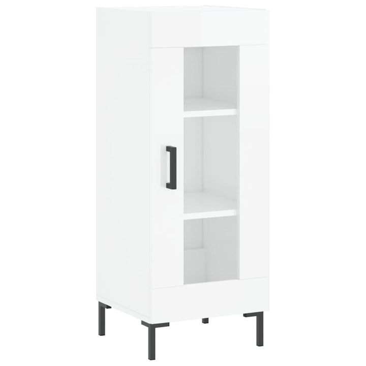 skænk 34,5x34x90 cm konstrueret træ hvid højglans
