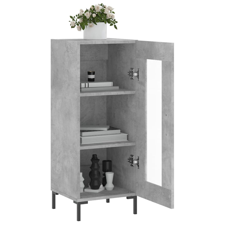 skænk 34,5x34x90 cm konstrueret træ betongrå