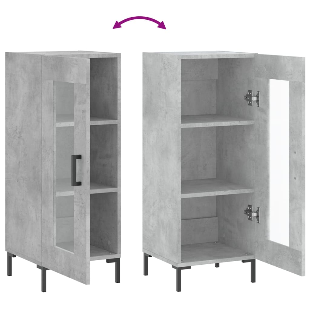 skænk 34,5x34x90 cm konstrueret træ betongrå
