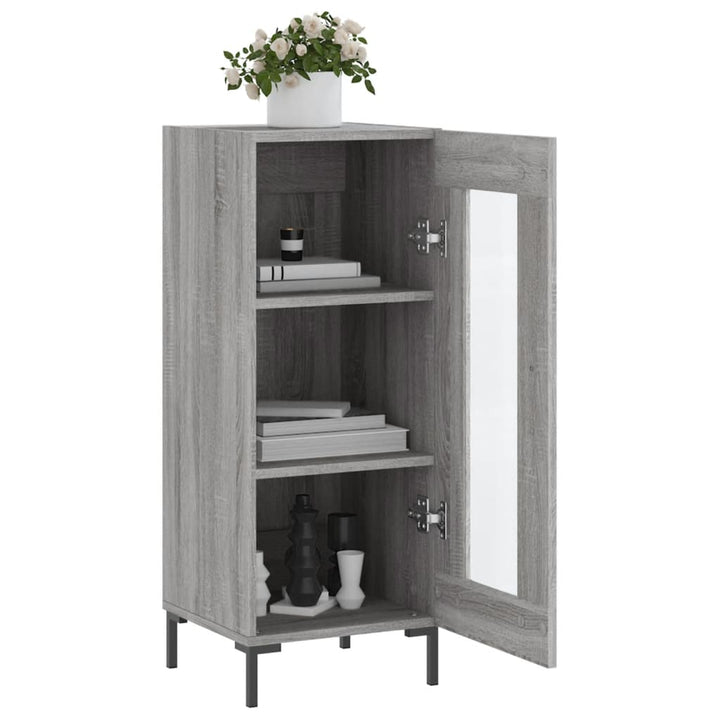skænk 34,5x34x90 cm konstrueret træ grå sonoma-eg