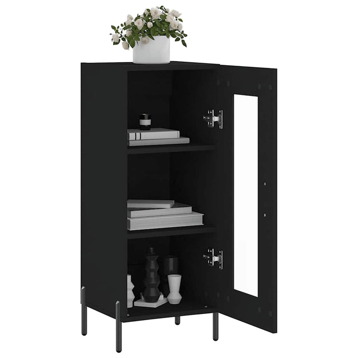 skænk 34,5x34x90 cm konstrueret træ sort
