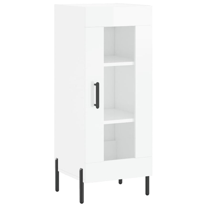 skænk 34,5x34x90 cm konstrueret træ hvid højglans