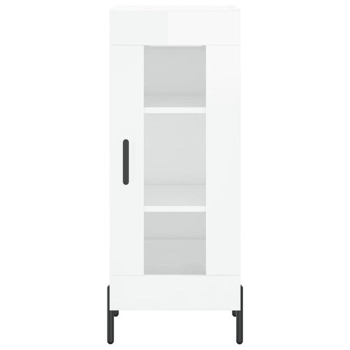 skænk 34,5x34x90 cm konstrueret træ hvid højglans
