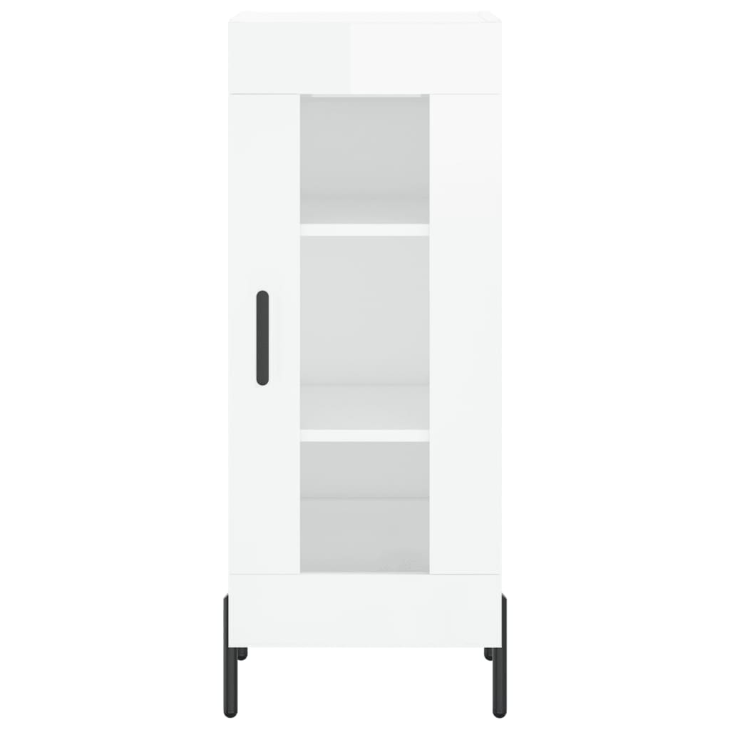skænk 34,5x34x90 cm konstrueret træ hvid højglans