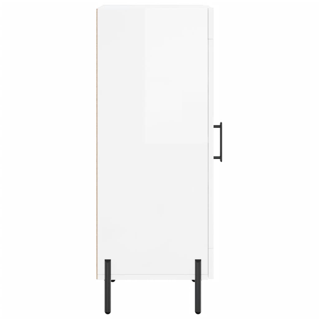 skænk 34,5x34x90 cm konstrueret træ hvid højglans