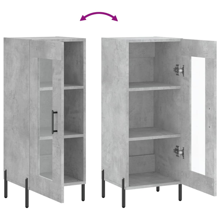 skænk 34,5x34x90 cm konstrueret træ betongrå