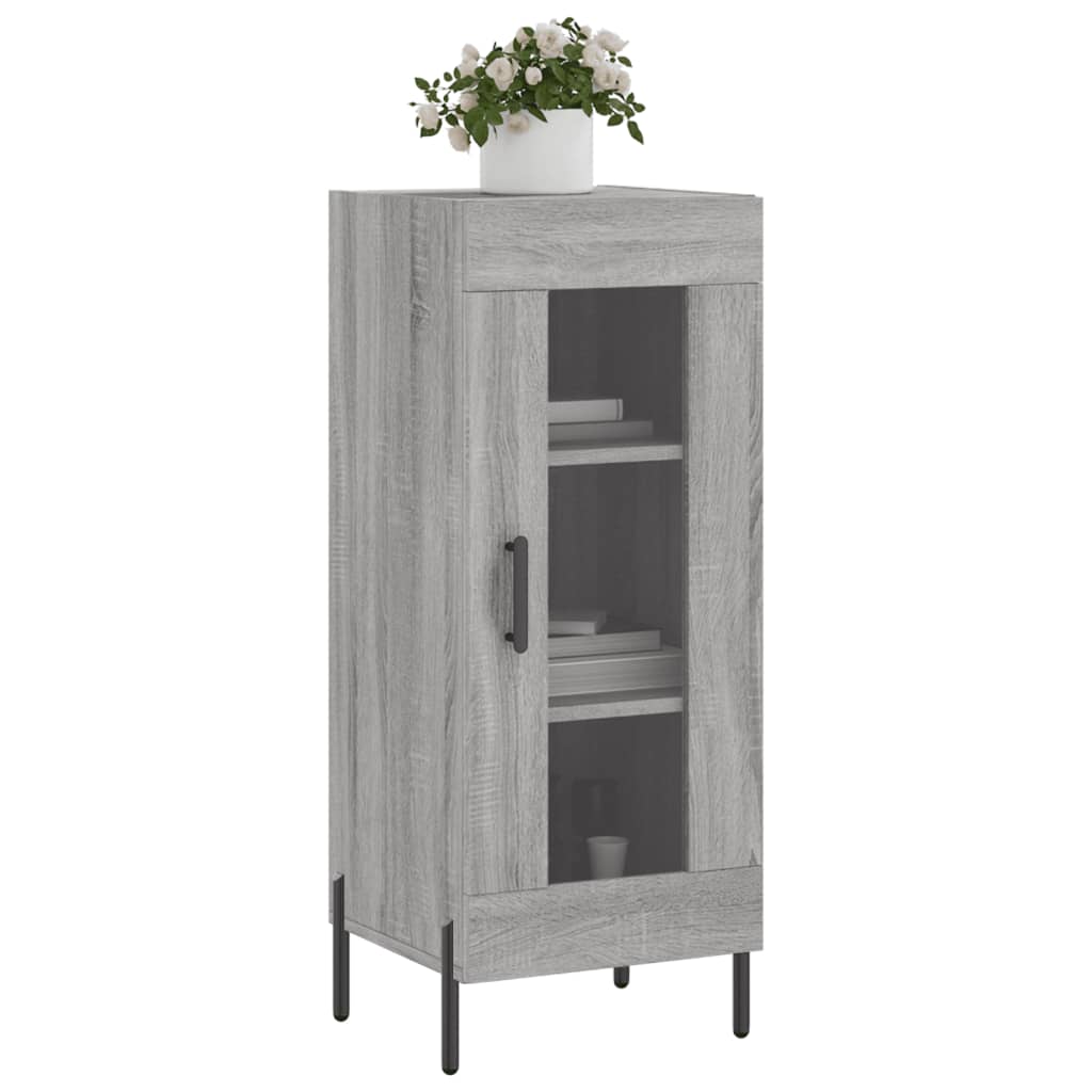 skænk 34,5x34x90 cm konstrueret træ grå sonoma-eg