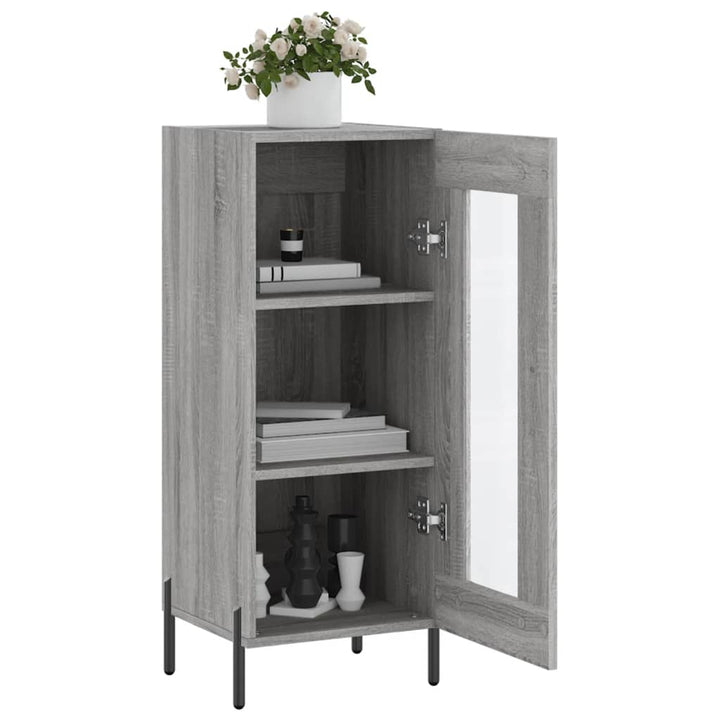 skænk 34,5x34x90 cm konstrueret træ grå sonoma-eg