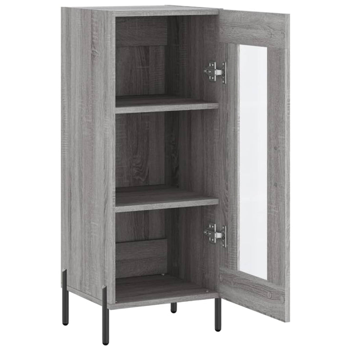 skænk 34,5x34x90 cm konstrueret træ grå sonoma-eg