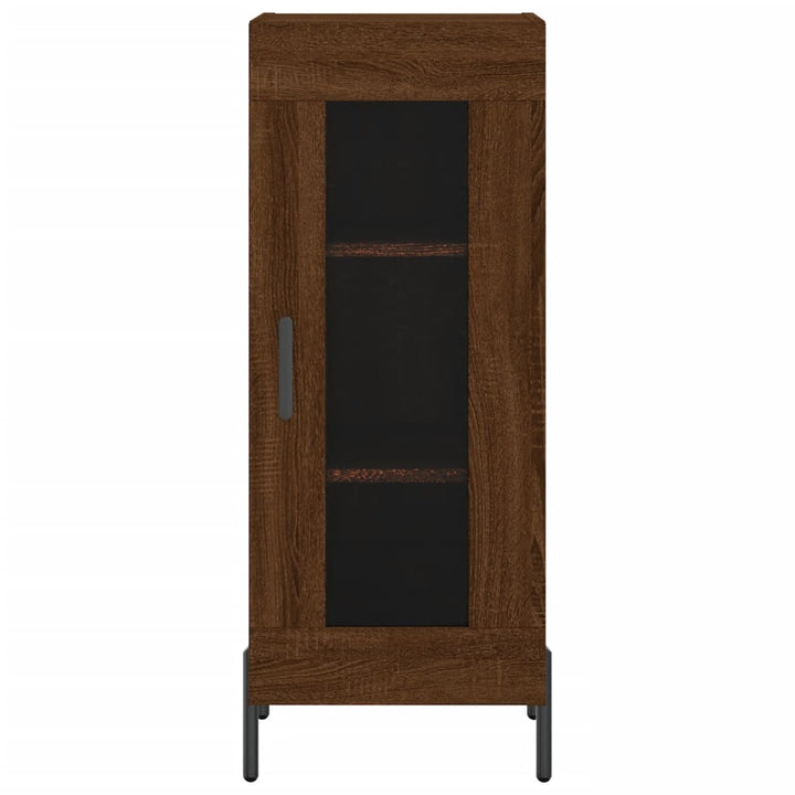 skænk 34,5x34x90 cm konstrueret træ brun egetræsfarve