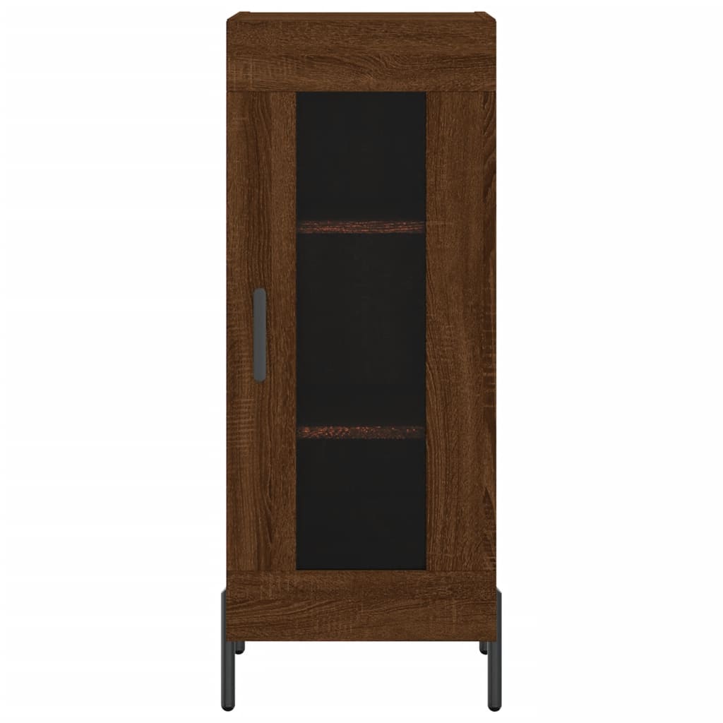 skænk 34,5x34x90 cm konstrueret træ brun egetræsfarve