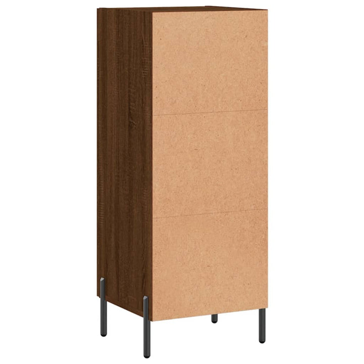 skænk 34,5x34x90 cm konstrueret træ brun egetræsfarve