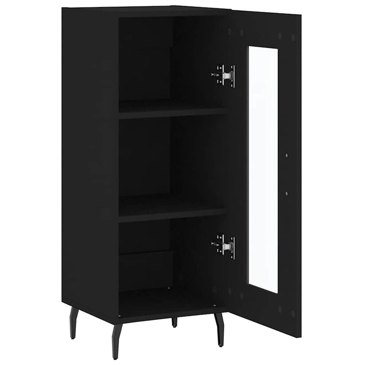 skænk 34,5x34x90 cm konstrueret træ sort