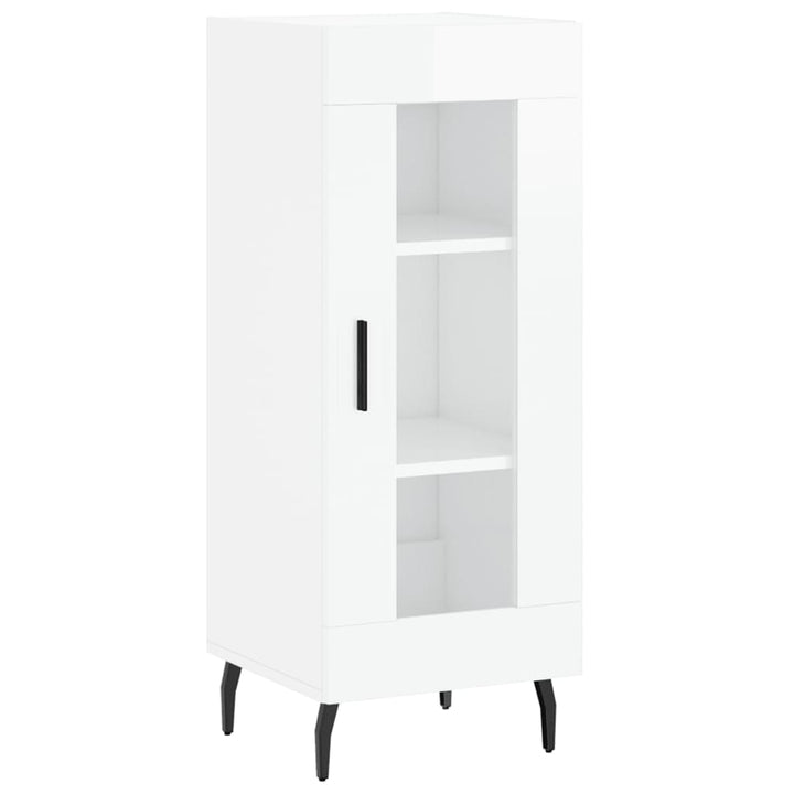 skænk 34,5x34x90 cm konstrueret træ hvid højglans