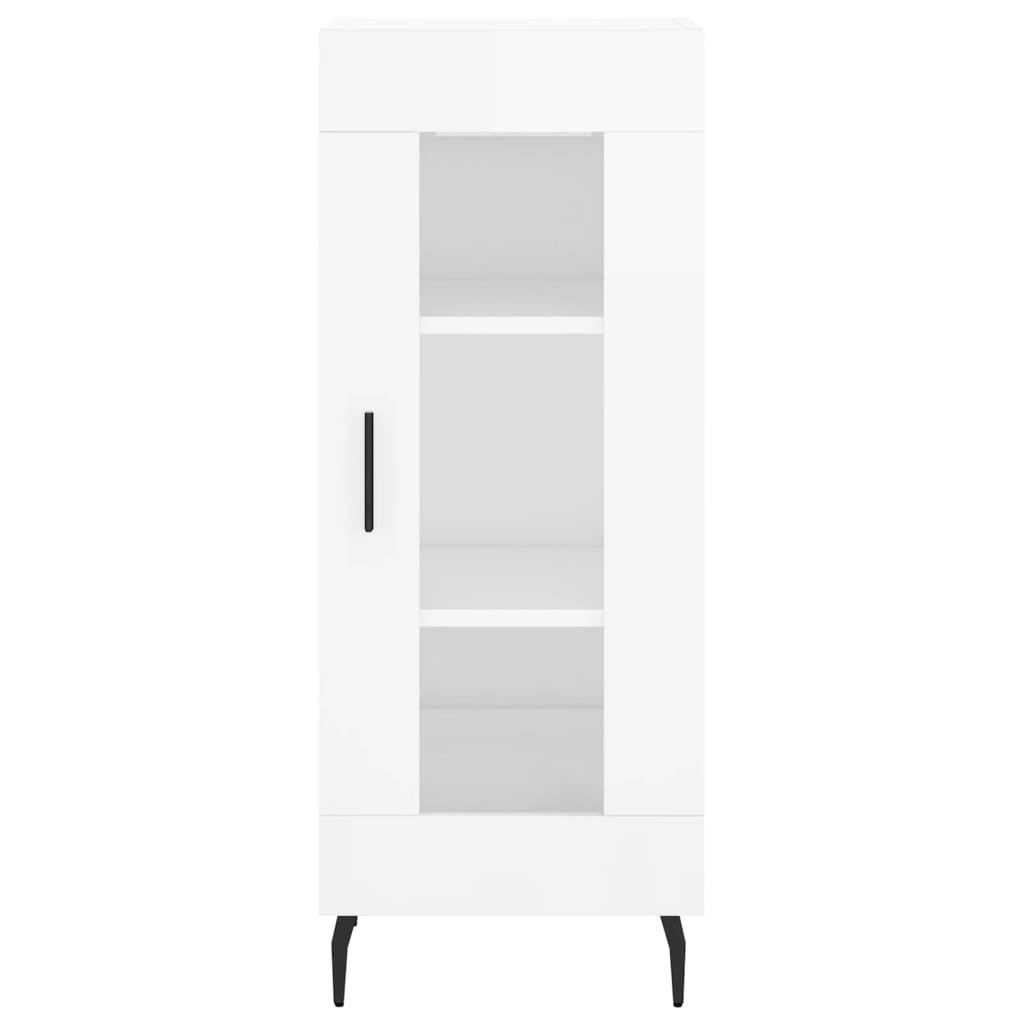 skænk 34,5x34x90 cm konstrueret træ hvid højglans