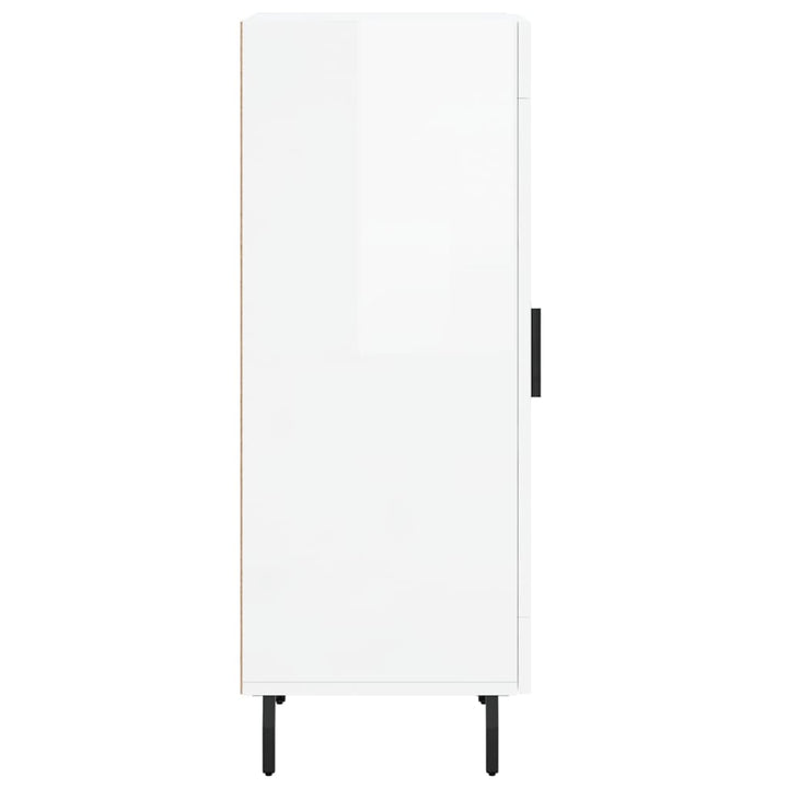 skænk 34,5x34x90 cm konstrueret træ hvid højglans