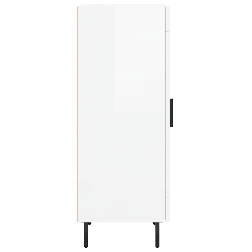 skænk 34,5x34x90 cm konstrueret træ hvid højglans