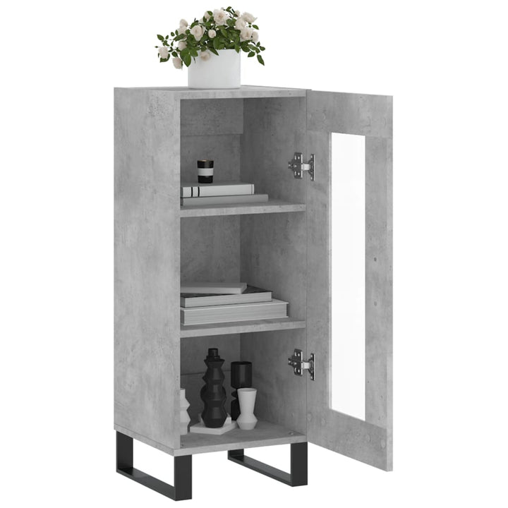 skænk 34,5x34x90 cm konstrueret træ betongrå