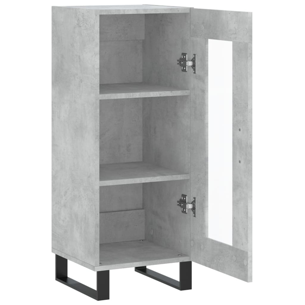 skænk 34,5x34x90 cm konstrueret træ betongrå