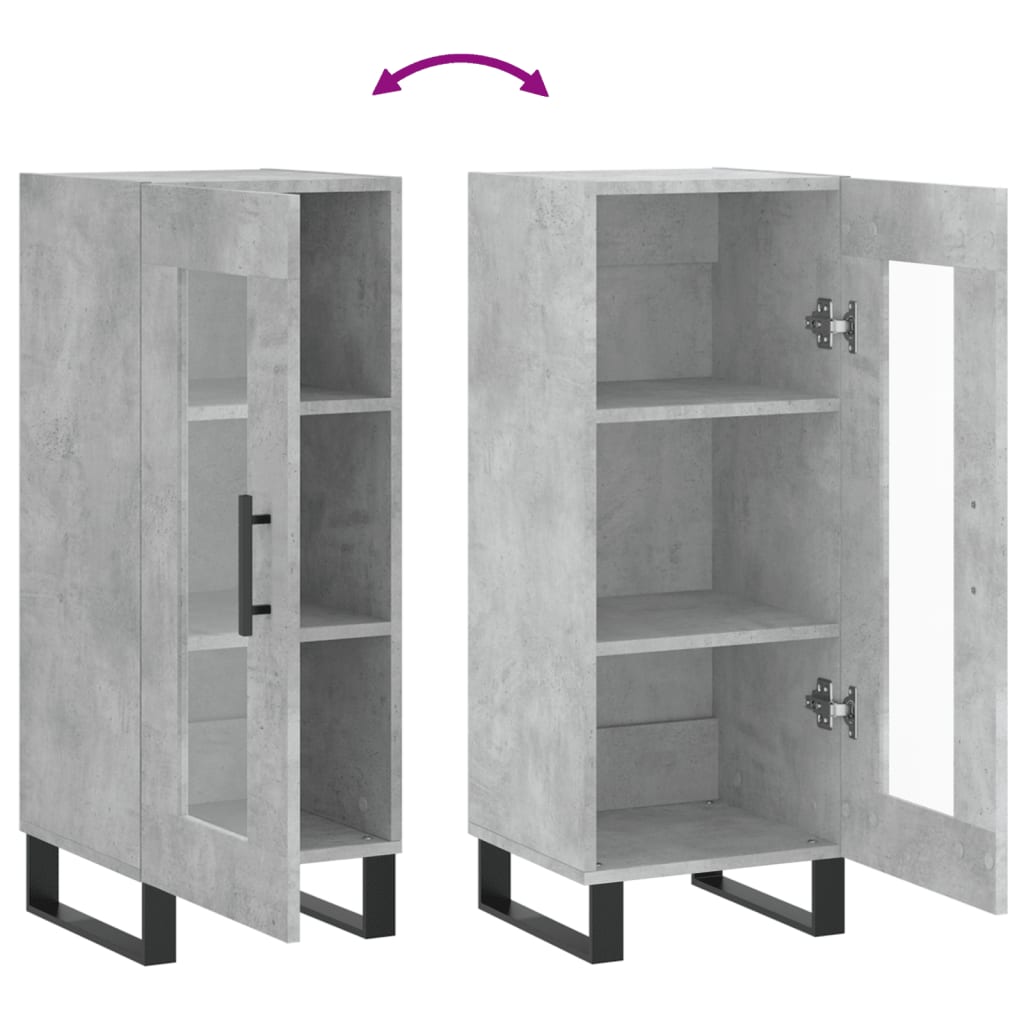 skænk 34,5x34x90 cm konstrueret træ betongrå