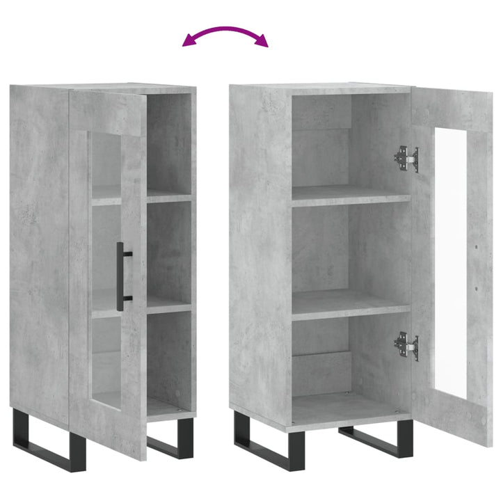 skænk 34,5x34x90 cm konstrueret træ betongrå