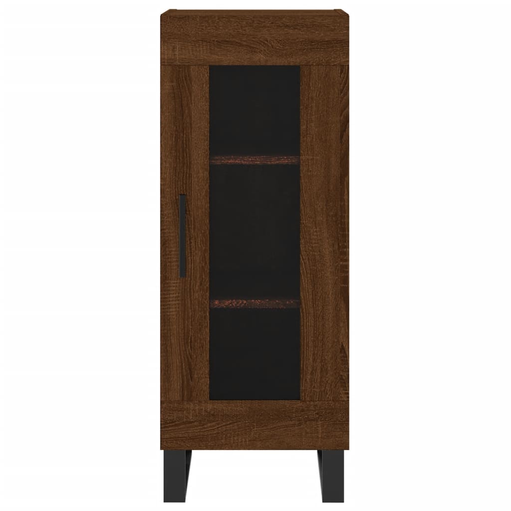skænk 34,5x34x90 cm konstrueret træ brun egetræsfarve