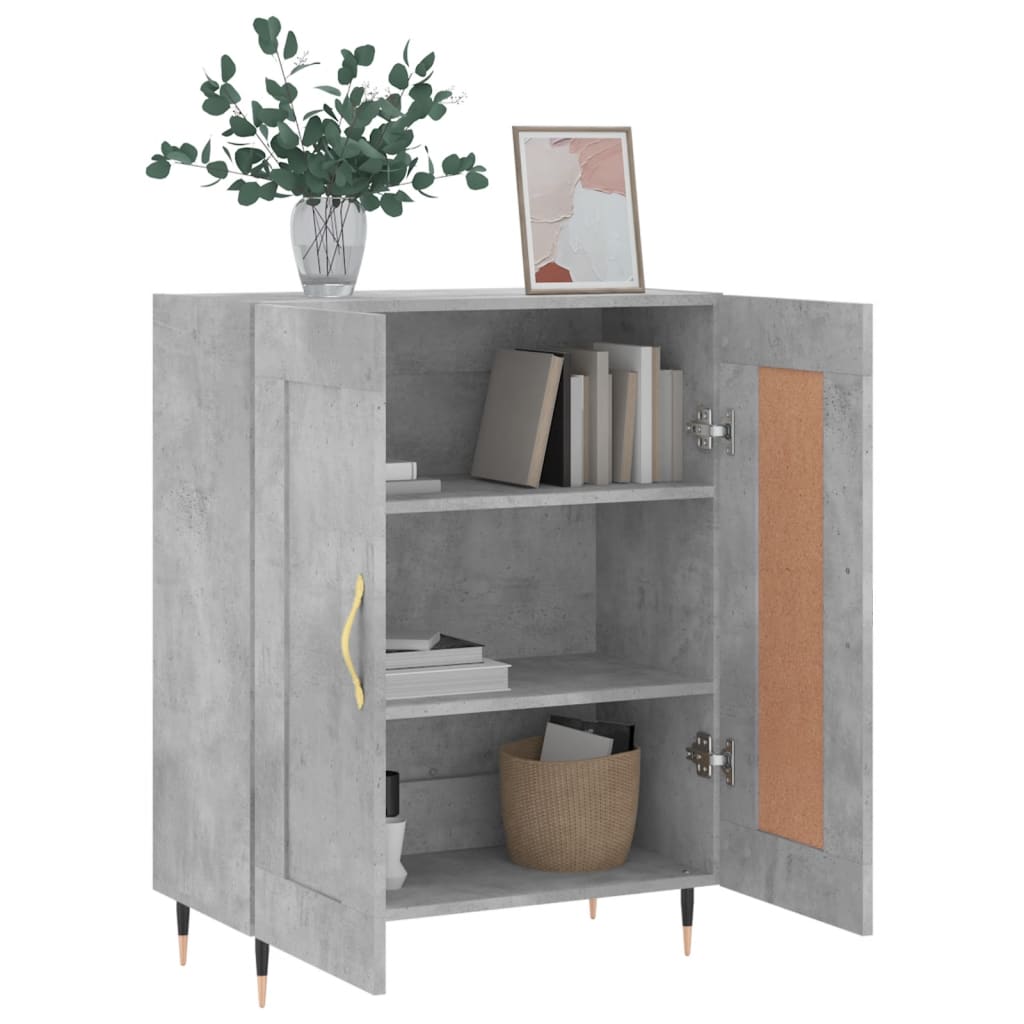 skænk 69,5x34x90 cm konstrueret træ betongrå