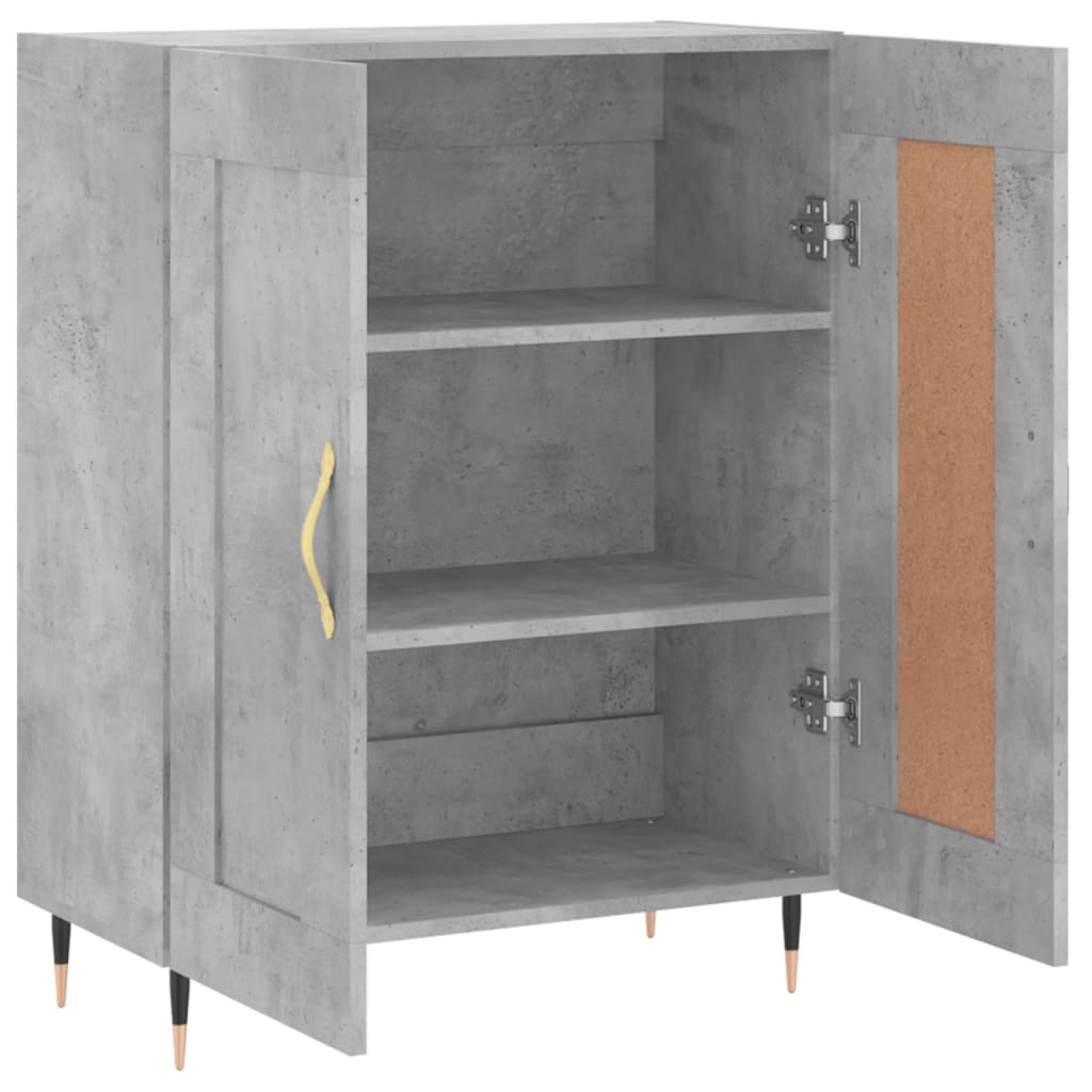 skænk 69,5x34x90 cm konstrueret træ betongrå