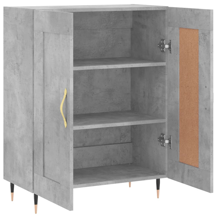 skænk 69,5x34x90 cm konstrueret træ betongrå