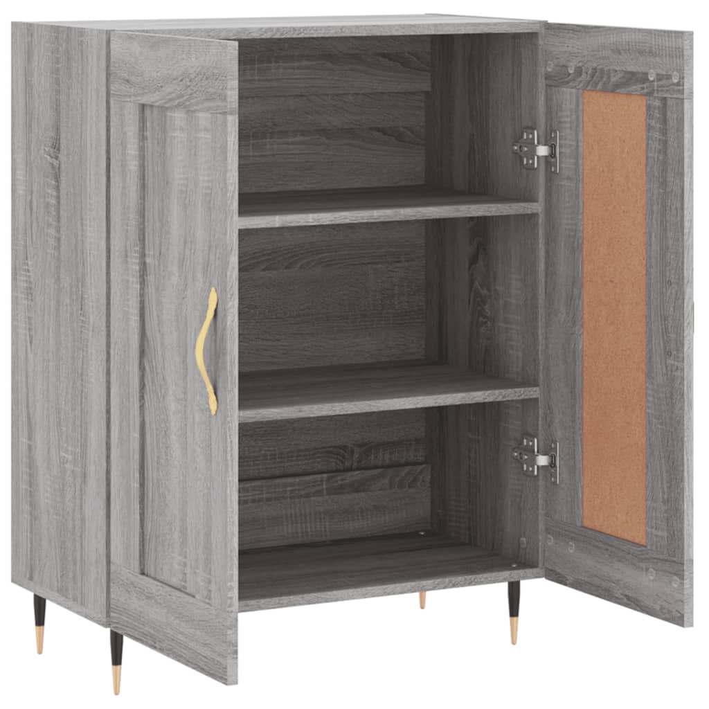 skænk 69,5x34x90 cm konstrueret træ grå sonoma-eg