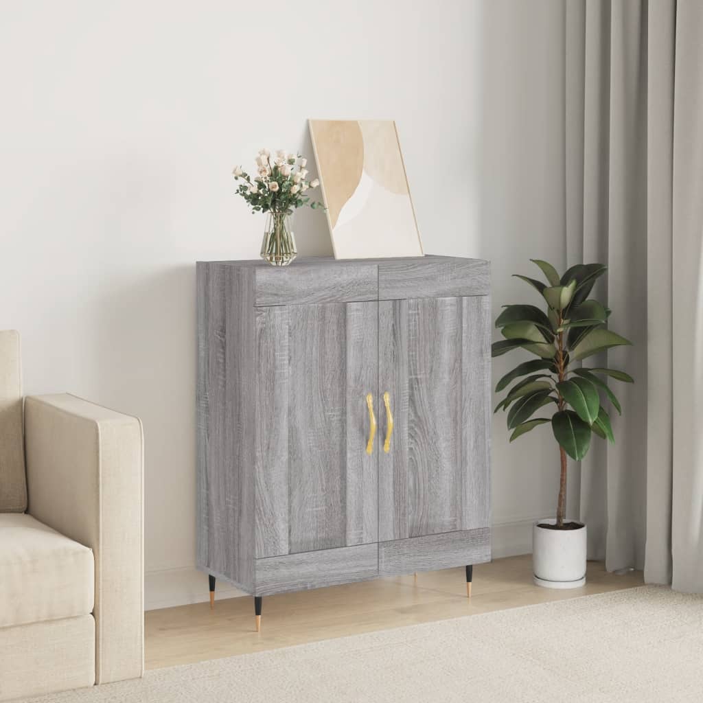 skænk 69,5x34x90 cm konstrueret træ grå sonoma-eg