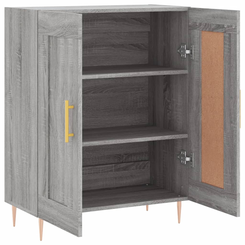 skænk 69,5x34x90 cm konstrueret træ grå sonoma-eg
