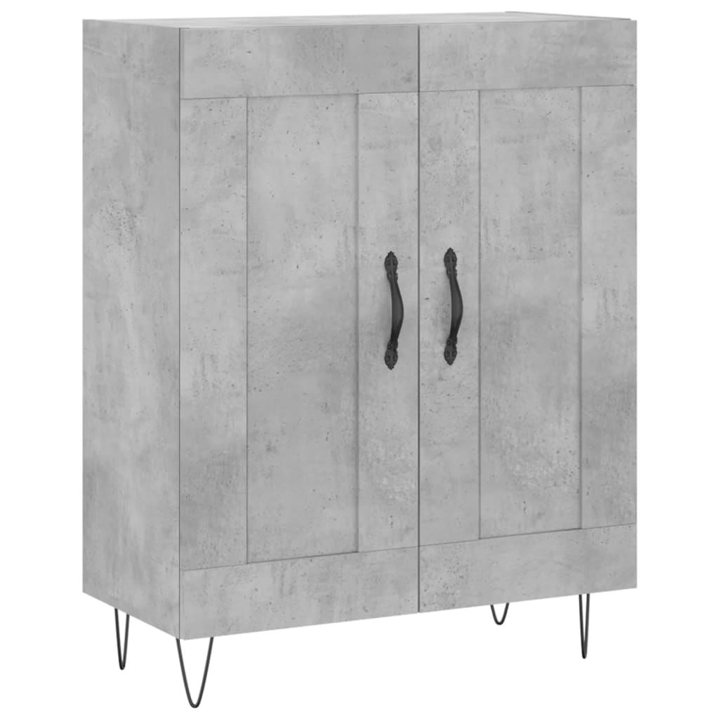 skænk 69,5x34x90 cm konstrueret træ betongrå
