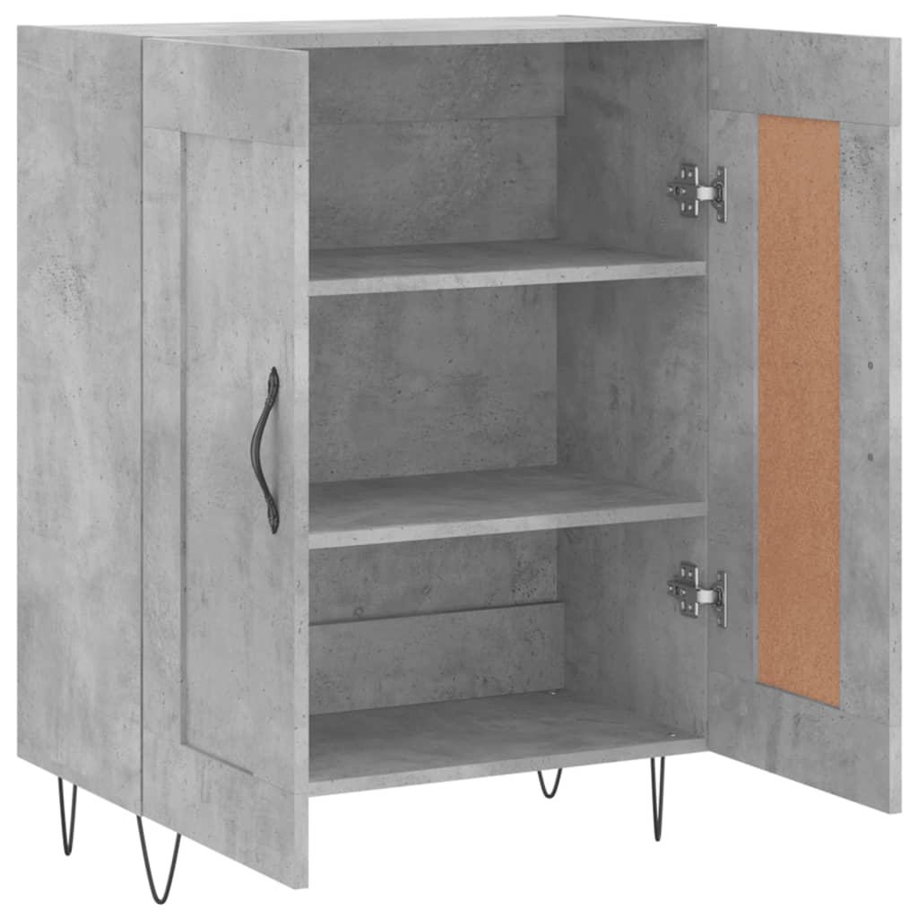 skænk 69,5x34x90 cm konstrueret træ betongrå