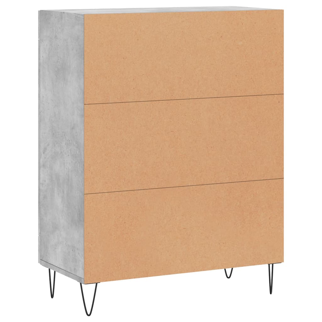 skænk 69,5x34x90 cm konstrueret træ betongrå