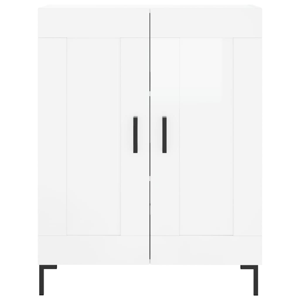 skænk 69,5x34x90 cm konstrueret træ hvid højglans