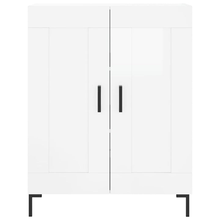 skænk 69,5x34x90 cm konstrueret træ hvid højglans
