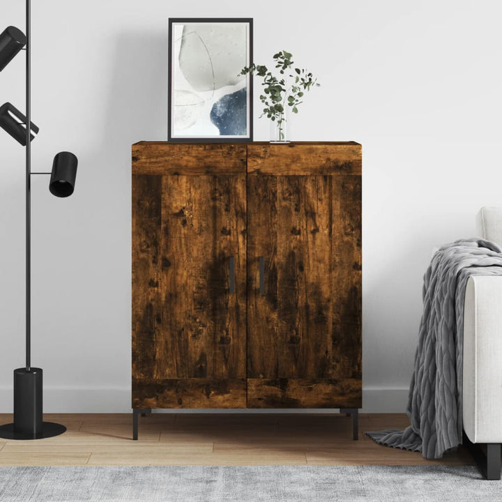 skænk 69,5x34x90 cm konstrueret træ røget egetræsfarve