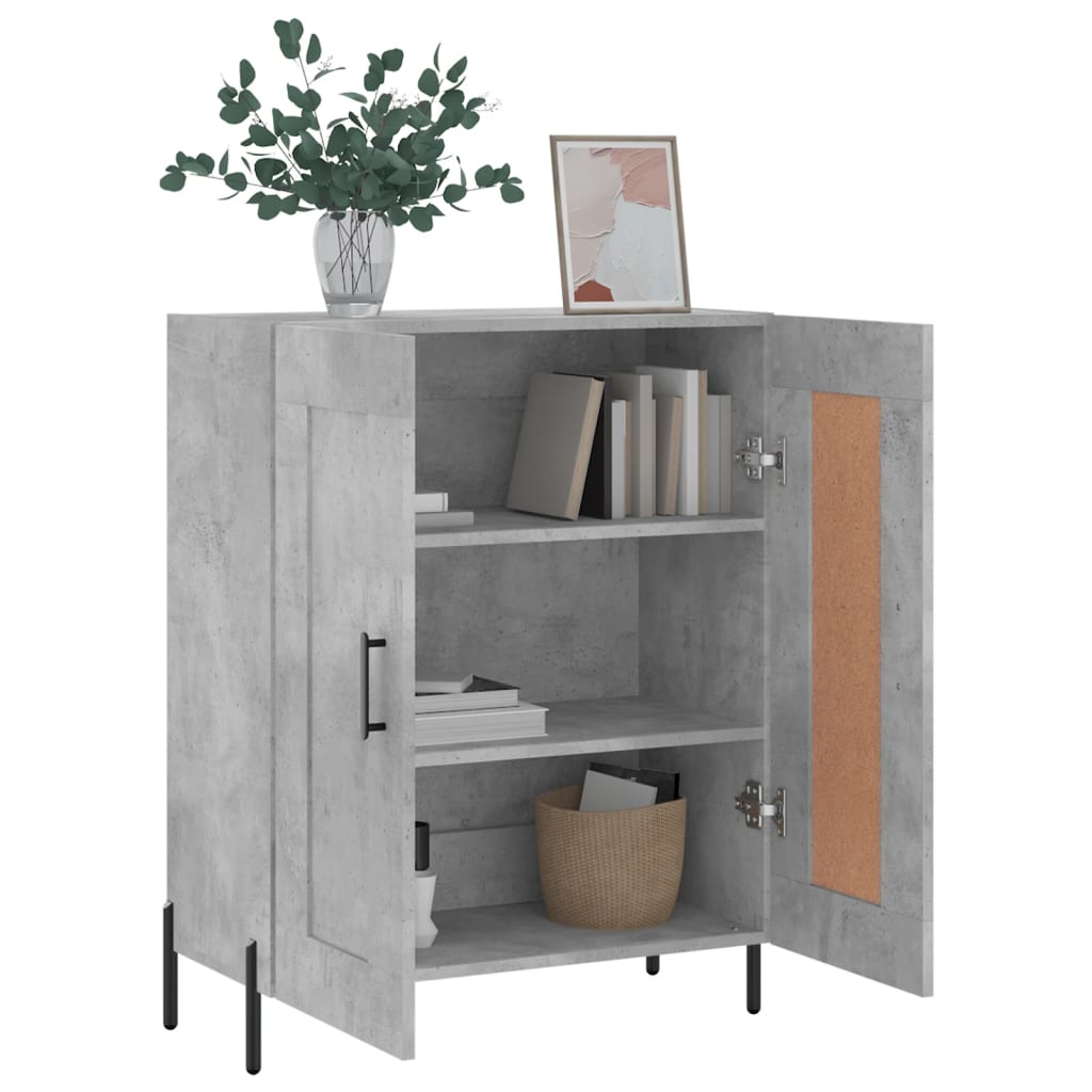 skænk 69,5x34x90 cm konstrueret træ betongrå