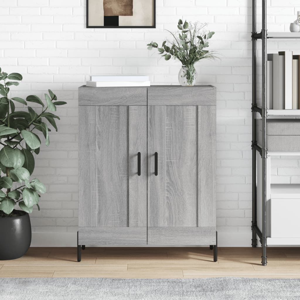 skænk 69,5x34x90 cm konstrueret træ grå sonoma-eg