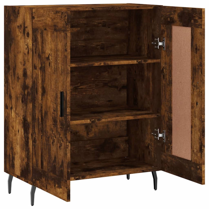 skænk 69,5x34x90 cm konstrueret træ røget egetræsfarve