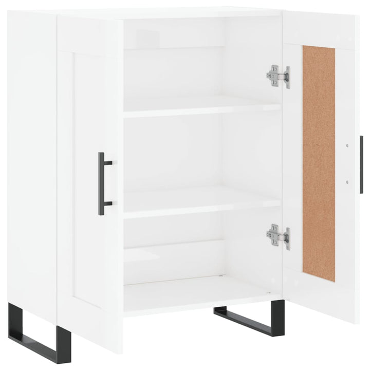 skænk 69,5x34x90 cm konstrueret træ hvid højglans