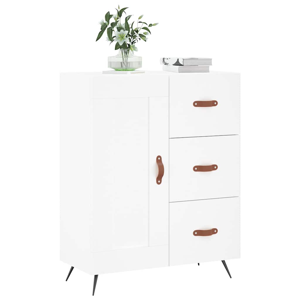 skænk 69,5x34x90 cm konstrueret træ hvid