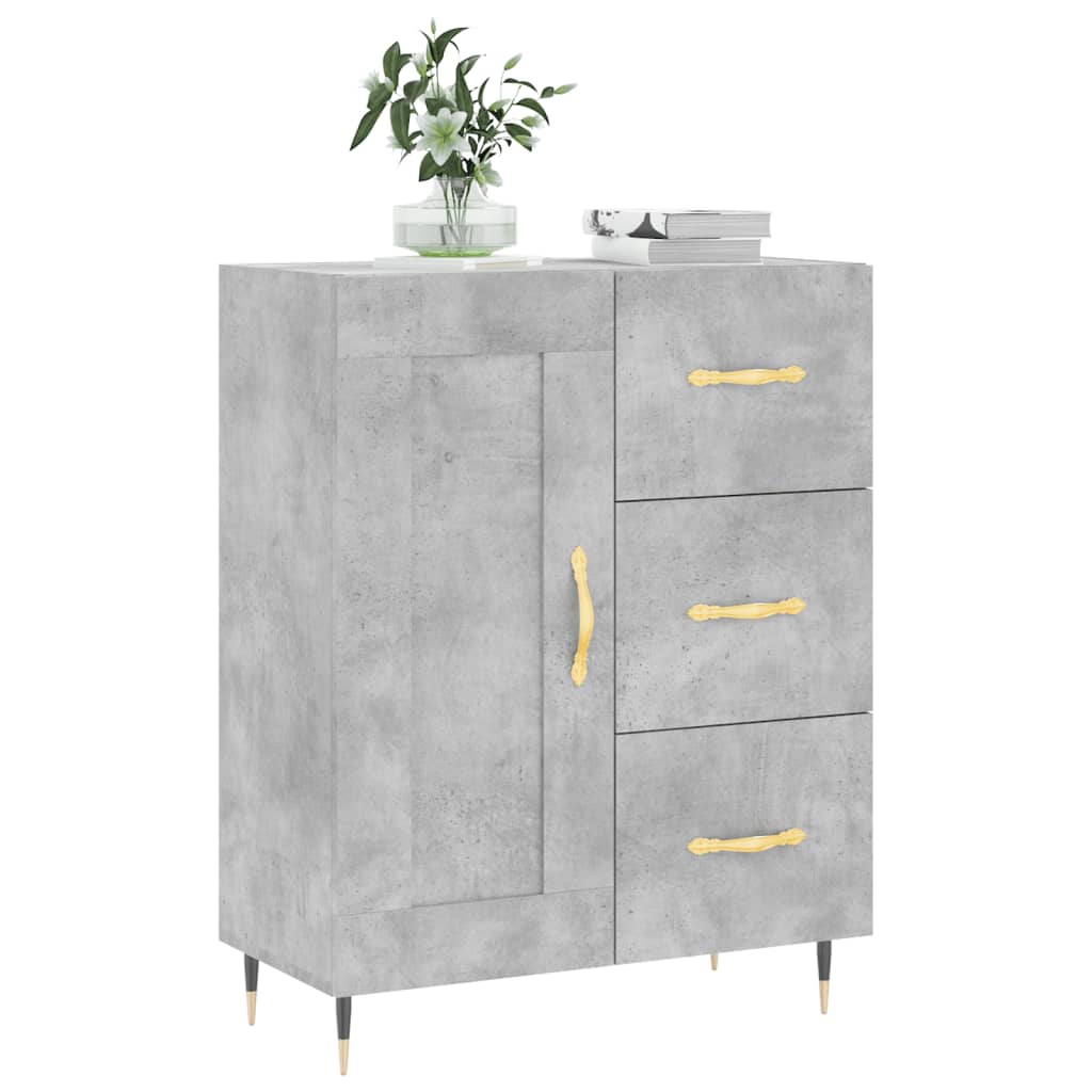 skænk 69,5x34x90 cm konstrueret træ betongrå