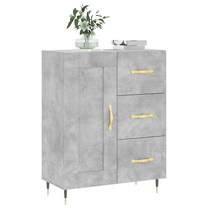 skænk 69,5x34x90 cm konstrueret træ betongrå