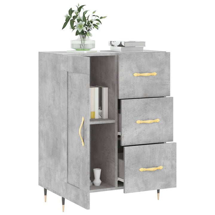 skænk 69,5x34x90 cm konstrueret træ betongrå
