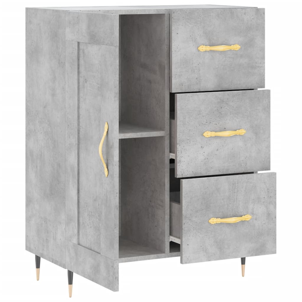 skænk 69,5x34x90 cm konstrueret træ betongrå
