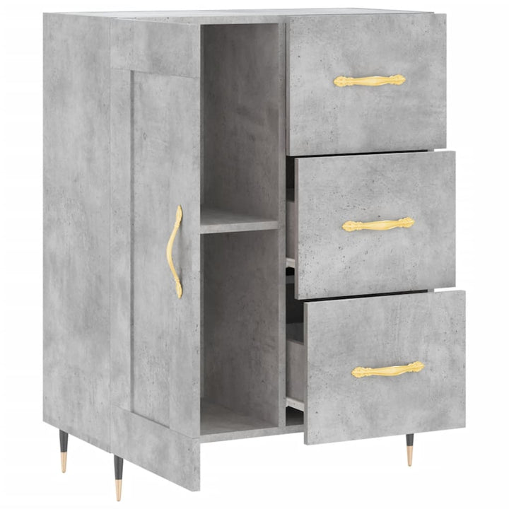 skænk 69,5x34x90 cm konstrueret træ betongrå