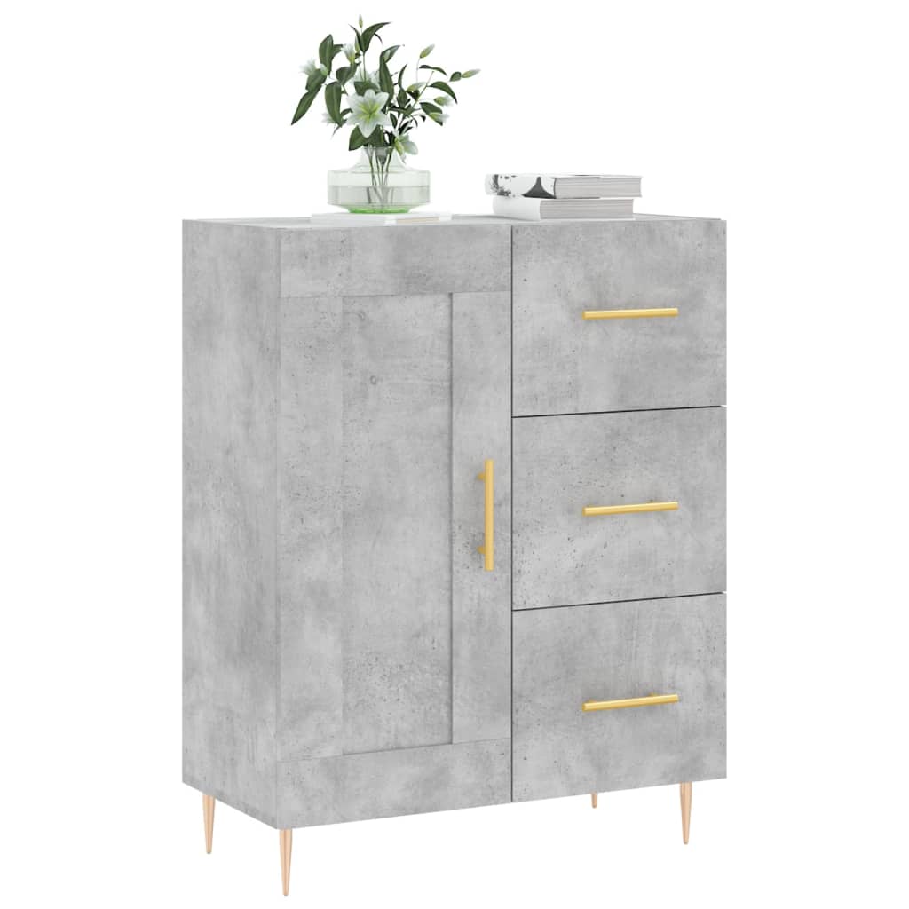 skænk 69,5x34x90 cm konstrueret træ betongrå