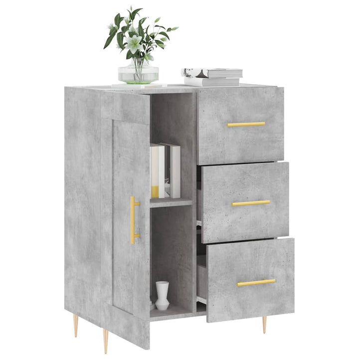 skænk 69,5x34x90 cm konstrueret træ betongrå